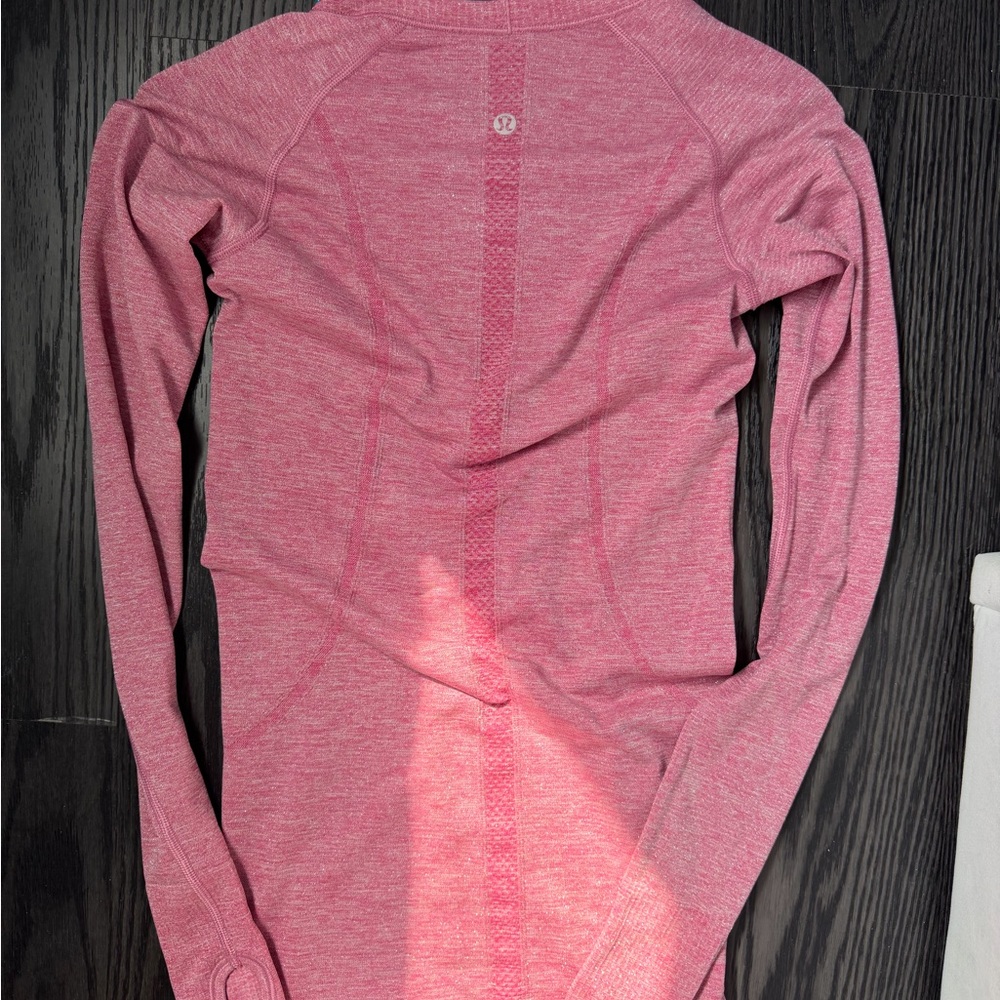 lululemon athletica Pink Heather Long Sleeve Seamless Active Top